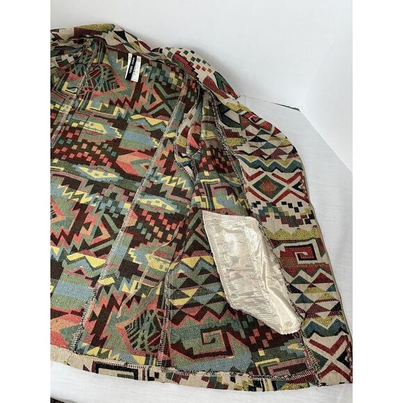 Aztec Vest Women’s Size Small Southwestern Tapestry West 36th Diagonal Zip Rodeo - Picture 10 of 13